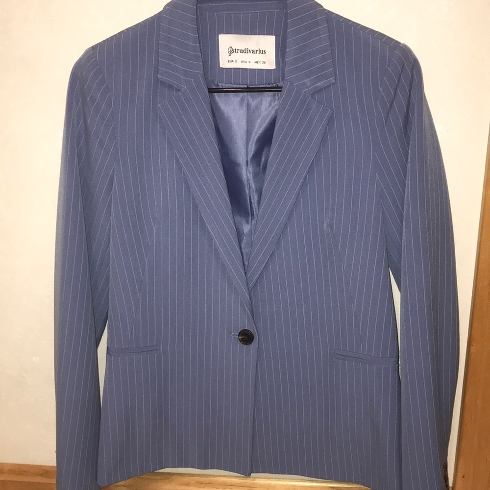 Stradivarius blue striped blazer